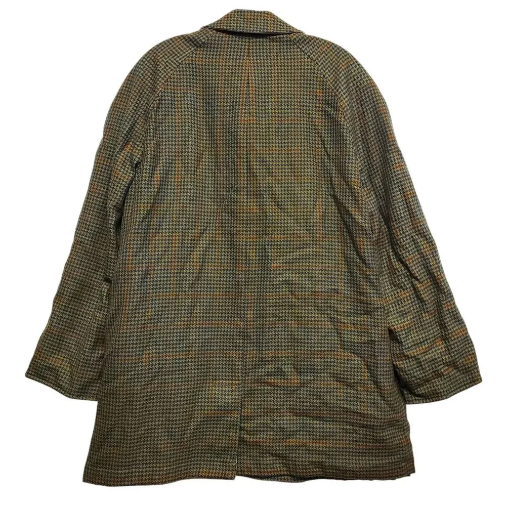 Vintage AUSTIN REED Jacket Mens 42 REG Beige Brown REVERSIBLE Houndstooth Button